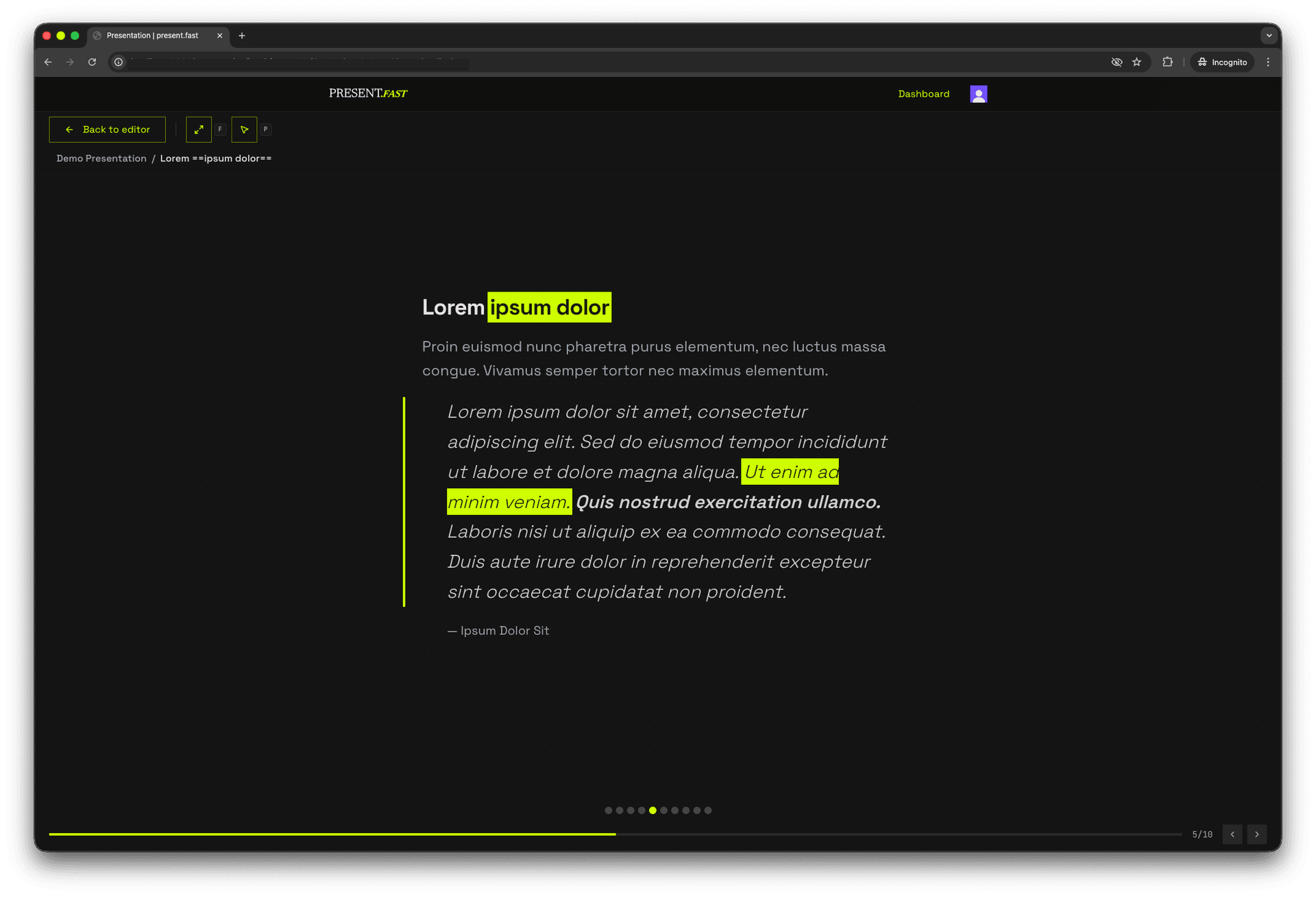 Content slide example